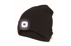 Beanie Mütze B029 PORTWEST schwarz mit LED Licht