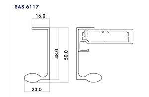 Aluminium Griffleiste  Profil SAS 6117