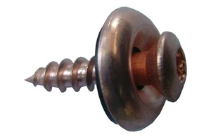 Spenglerschrauben 3-teilig, V2A-verkupfert